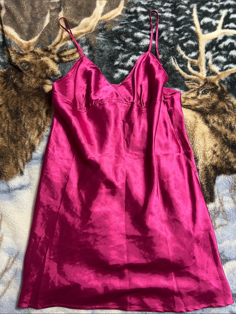 La SENZA Satin Slip Dress - Hot Pink